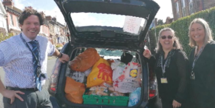 Your donations only just fit into the car - Thank you!