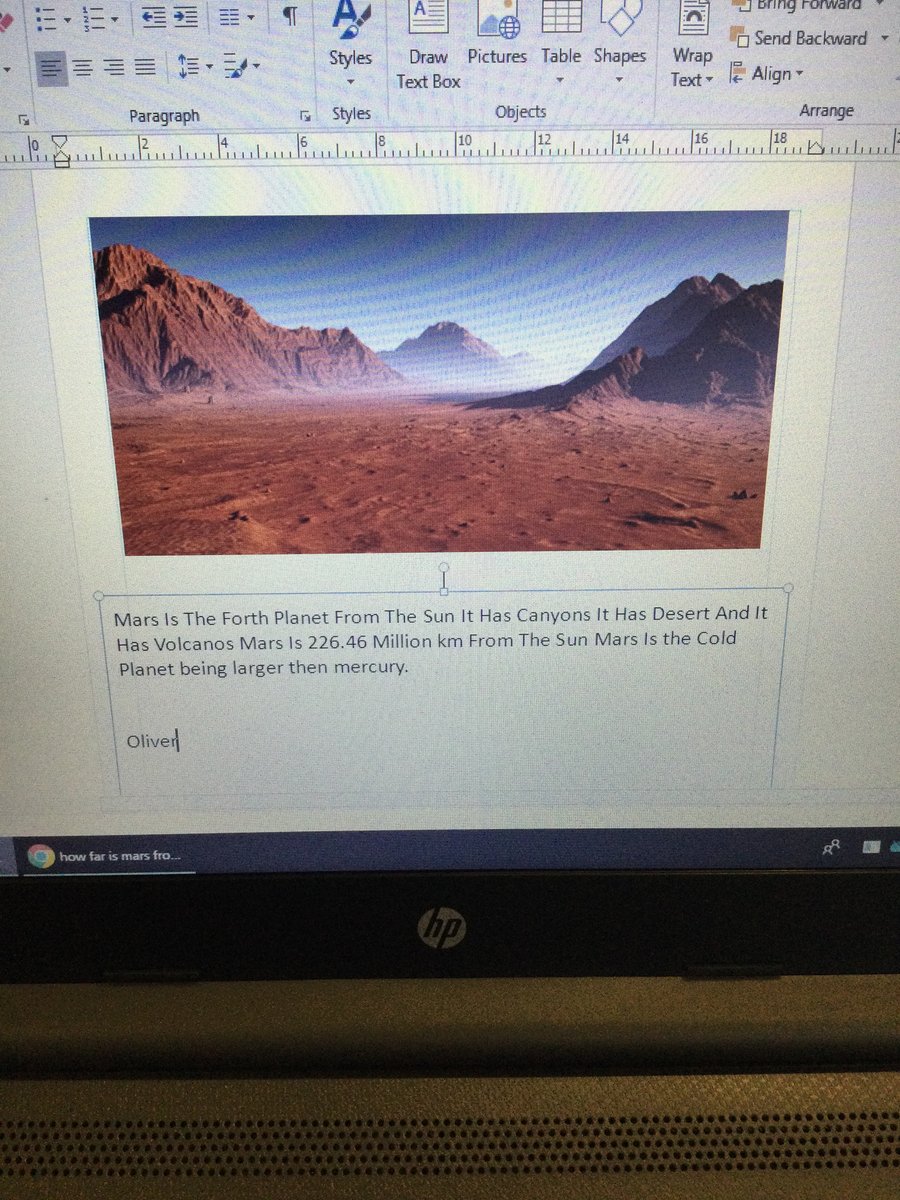 O, Year 5 Pathway 2, he researched Mars independently and typed up what he had learnt! Excellent work O!