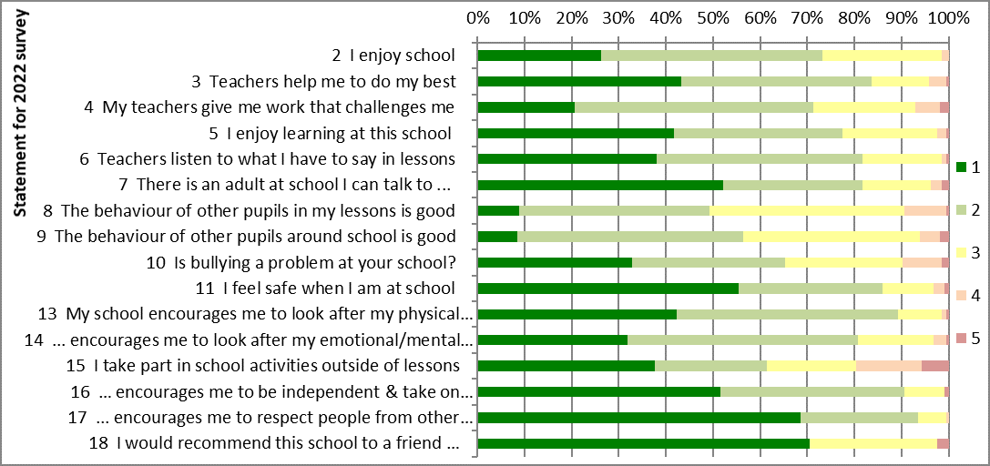 Pupil survey results