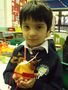 Harris with his finished christingle.JPG