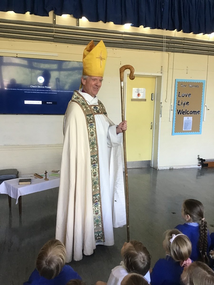 Bishop Andrew with his Mitre and Crozier