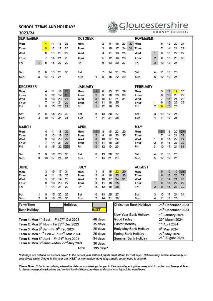 2023-2024 Term Dates 