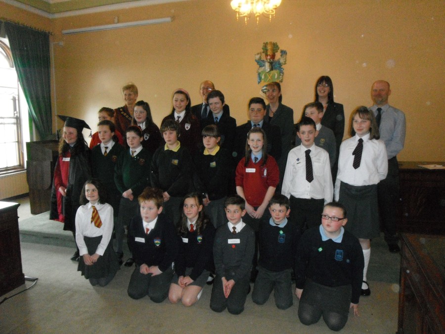 The BDC youth Speak Regional finalists, including BIPS' pupils Cara and Lucy!