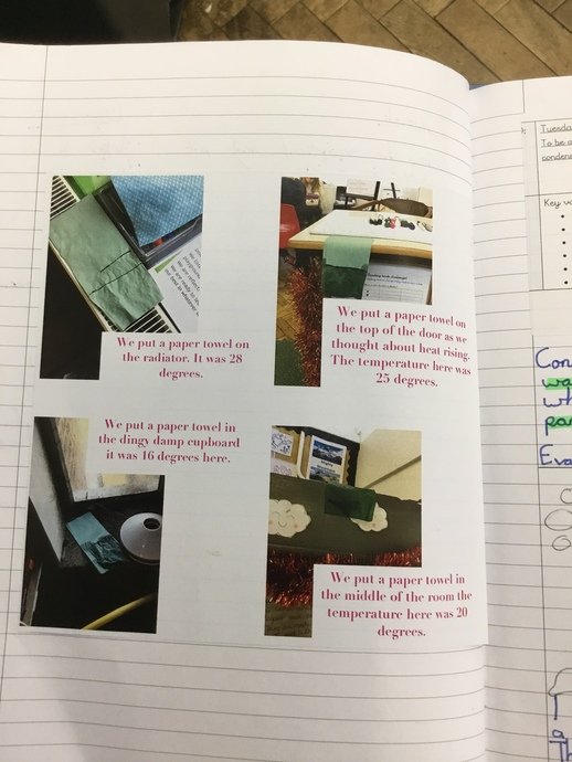 Children also enjoy recording their learning journey through
photographs. Here, a group of children have recorded their method of
investigation.  