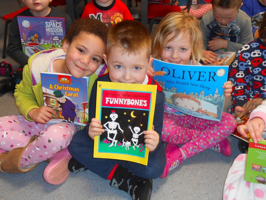In P.1 Renee, Reilly and Eva show off their favourite books.