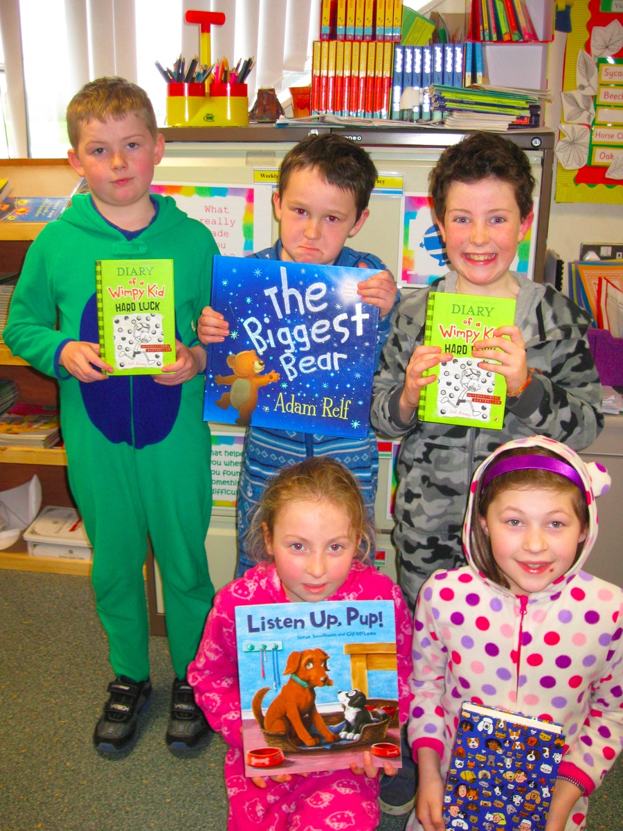 In P.5D Lewis, Adam, Ronan, Shana and Megan show off their favourite books.