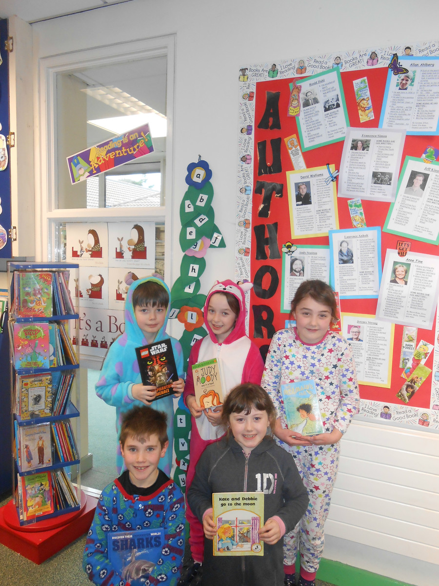 On World Book Day P.4 loved wearing their cool onesies to school