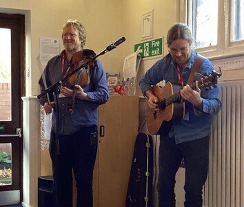 Folk at the Outreach Centre with Kit and Aaron