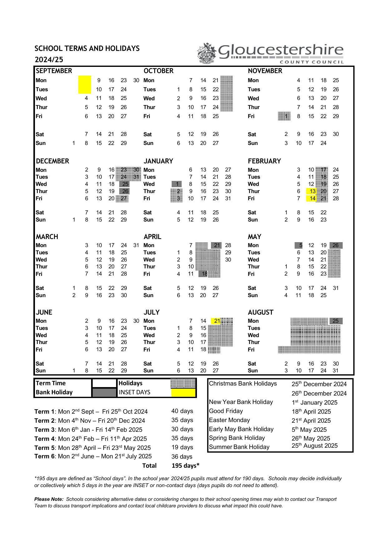 Yorkley Primary School Term Dates