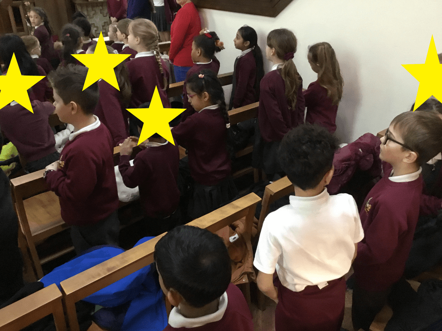 Year 3 ready to sing some Christmas carols.