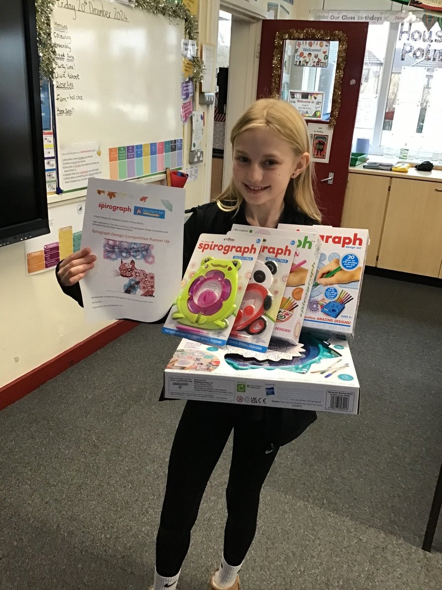 Well done to  Amelia, who came runner-up in a nationwide Spirograph competition!