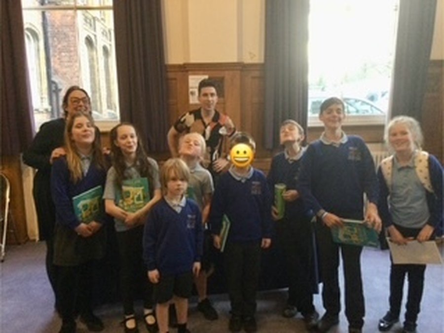 Some of our reading ambassadors were invited to Malvern St James' school to see the comedian Russell Kane