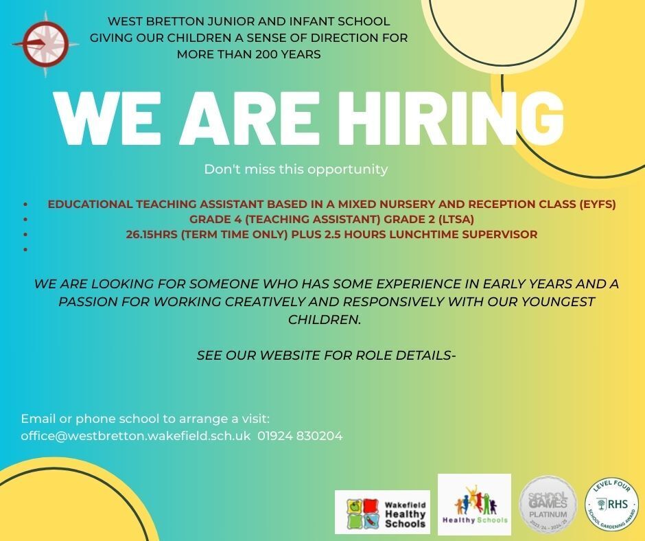 Lower Foundation Stage vacancies September 2025