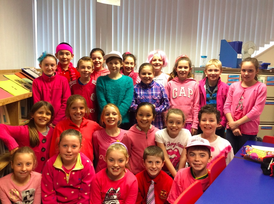 P.6T wear various shades of pink to show their support for Action Cancer.