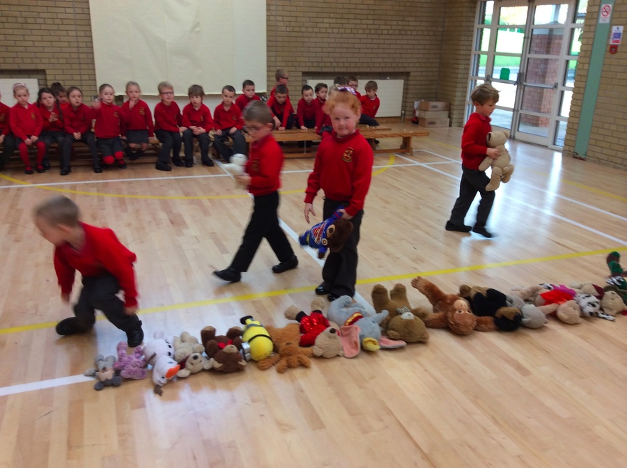 Adam, Trystan, Lacey and Liam are ordering the teddies in P.2W