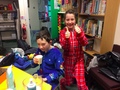 Tiernan and Olivia give the hot chocolate a big thumbs up!!!!.JPG