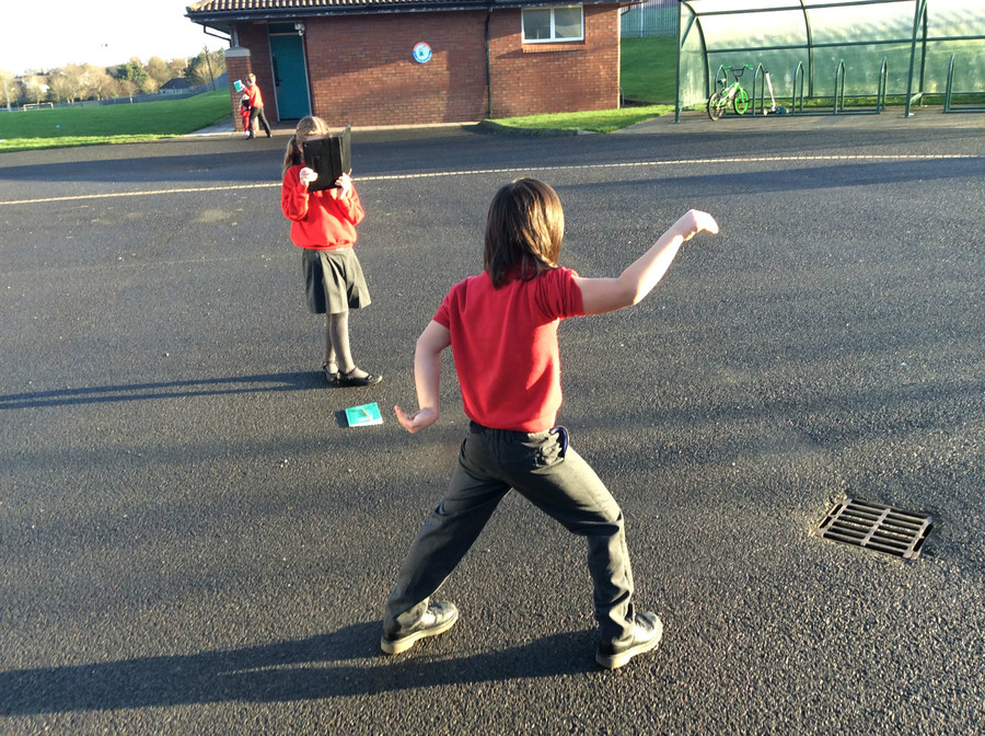 Katie taking a LONG 'posed' SHOT of Nazie-James.