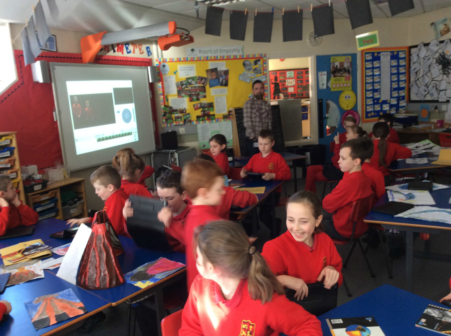 Using iPads to create iMovies on our topic of Natural disasters.