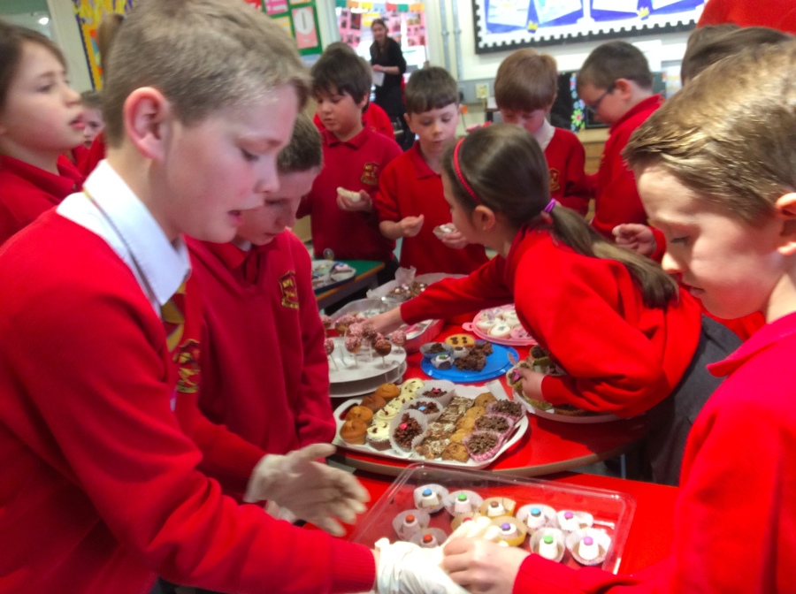 That's it Harry! Good mental maths skills - counting out change!