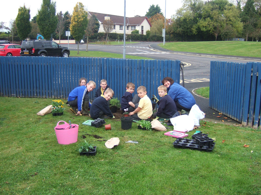 Mrs Docherty and her green fingered friends