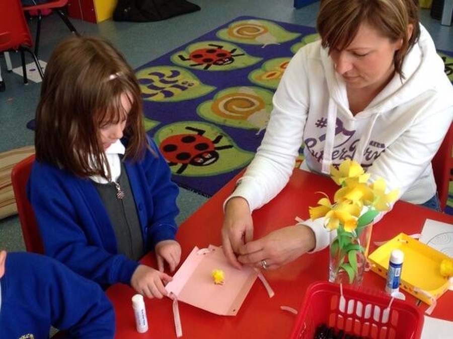 Each term, Mr McGoldrick holds a parent activity afternoon for Reception.  This is usually tied in with an aspect of the liturgical year.