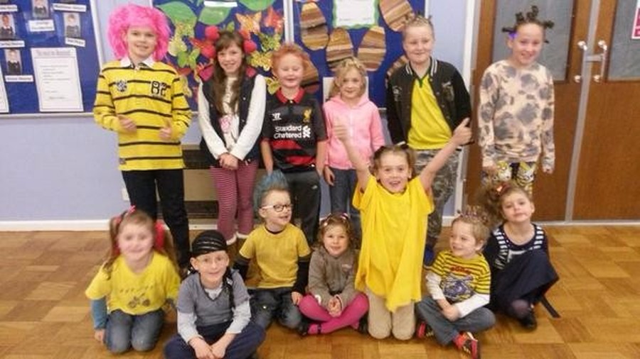 We raised money for BBC Children in Need in November by coming to school with 'mad hair'.  Some of us put in lots of effort with our creative hairstyles!