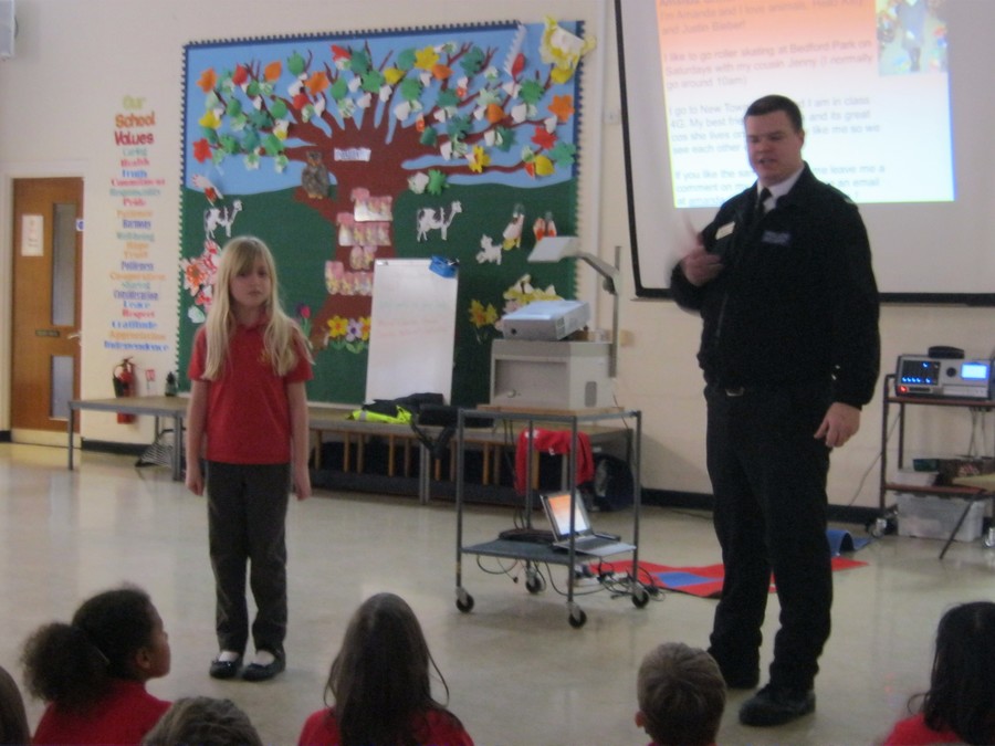 Local Police Officers leading an E-Safety assembly for our pupils