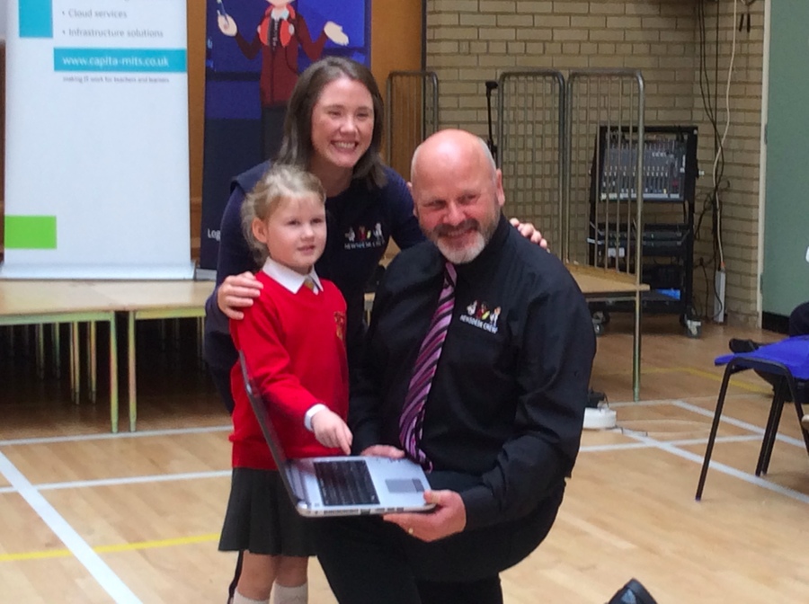 Emily had the honour of pressing the button to launch Junior Newsdesk.  