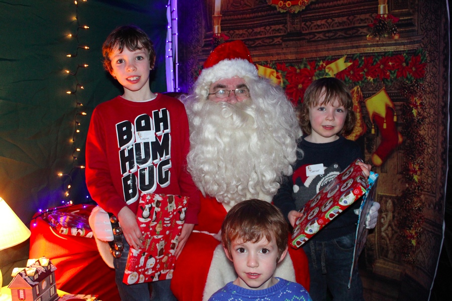 Happy visitors to Santa's Grotto...