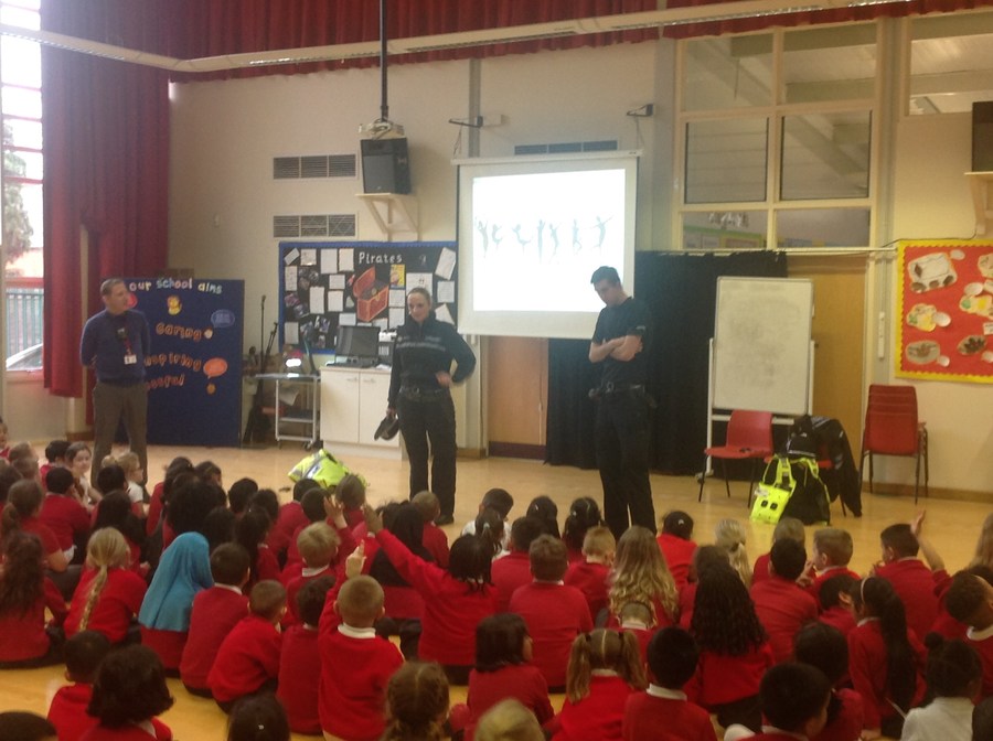 The Community Police came in to talk to the children