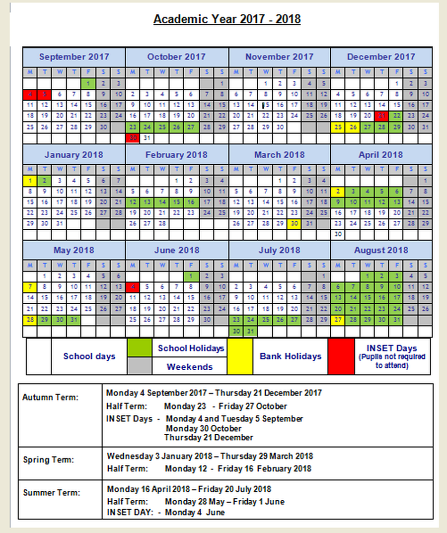 Cuckoo Hall Academy - Term Dates