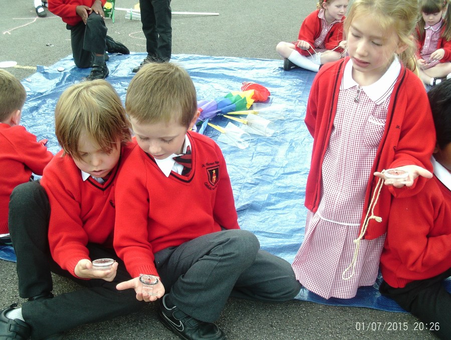 Using a compass to find the direction of the wind