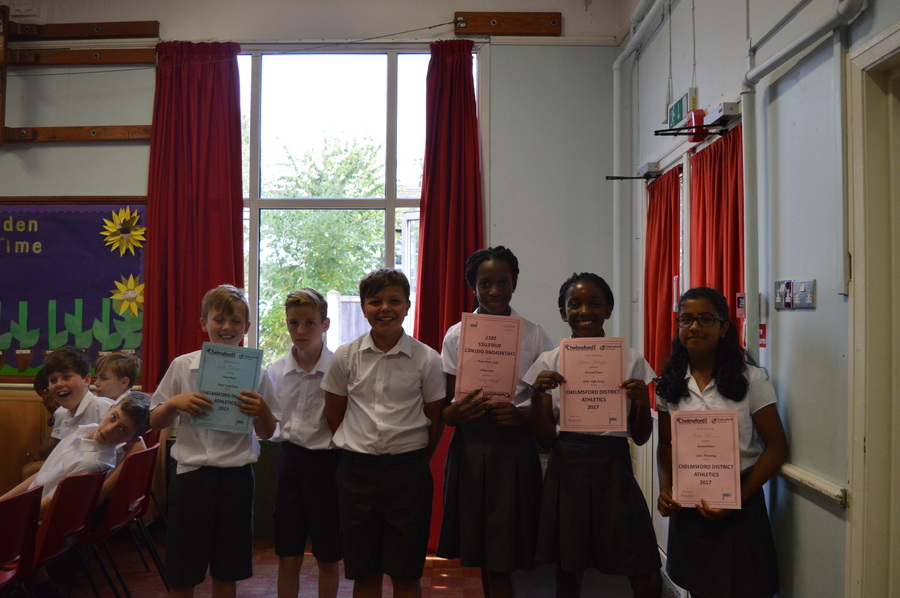 Year 6 Pupils receiving their certificates