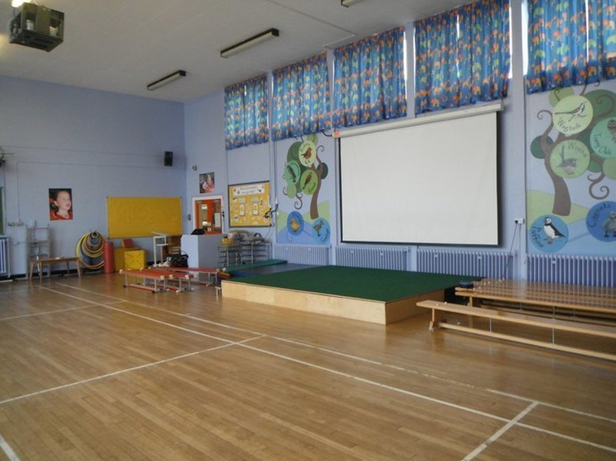School Hall. We have our assemblies and do P.E in here.