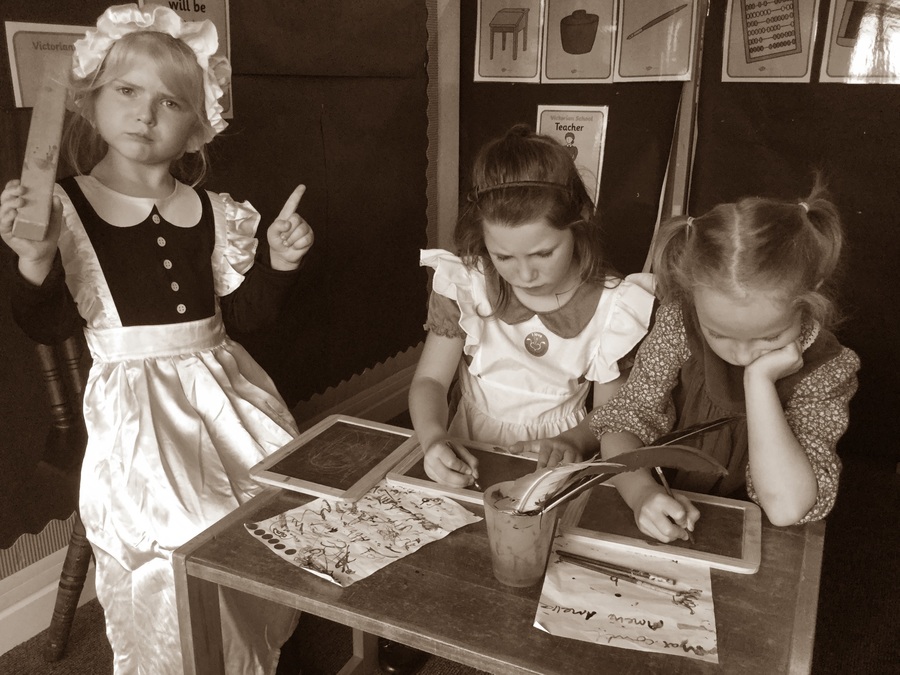 Reception pupils - History Day - A Victorian Classroom